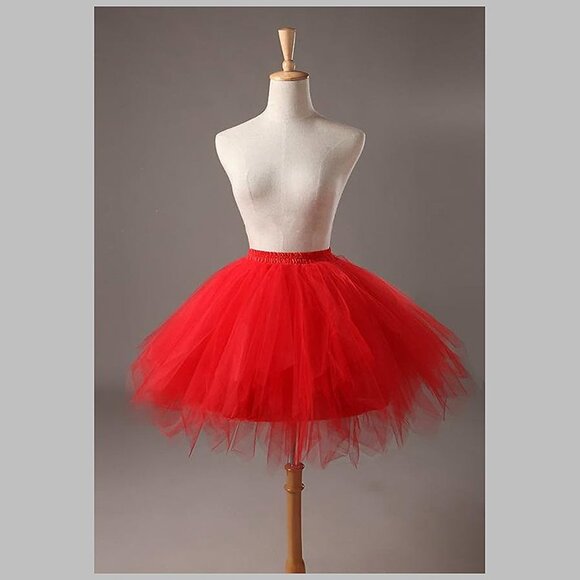 Women's Short Vintage Ballet Skirt Red - Picture 4 of 5